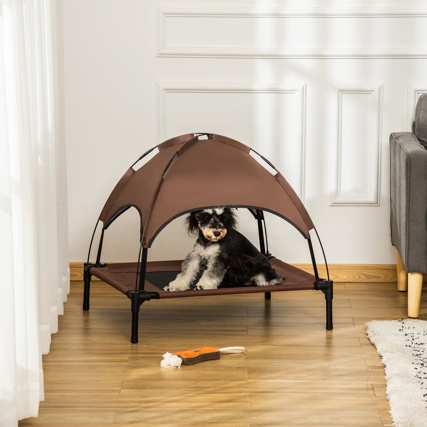 Elevated Pet Bed Dog Cot Tent with Canopy Instant Shelter Outdoor